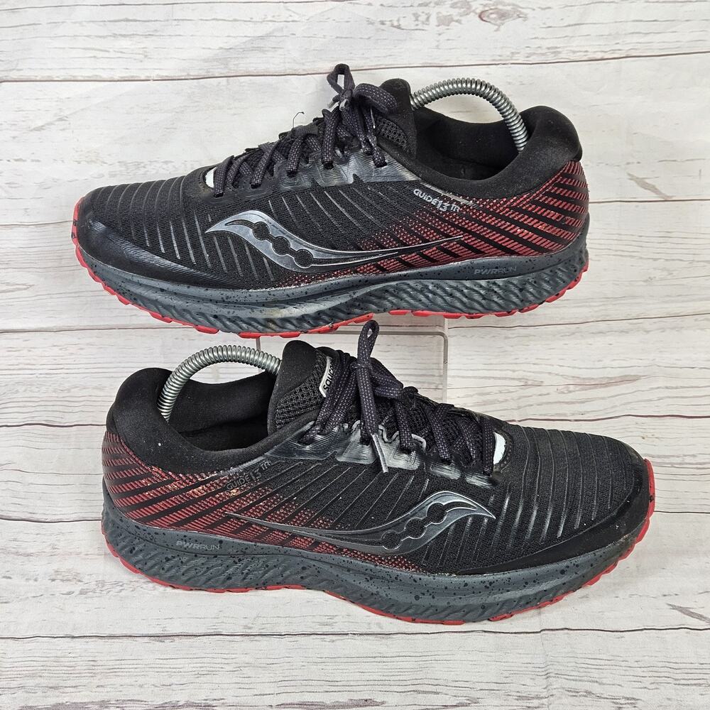 Women's Saucony Guide 13 TR Trail Running Shoes Sneakers Size 11 Black Red